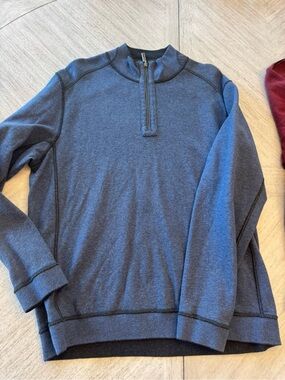 Tommy Bahama Men's Half-Zip Pullover Sweater - Navy and burgundy